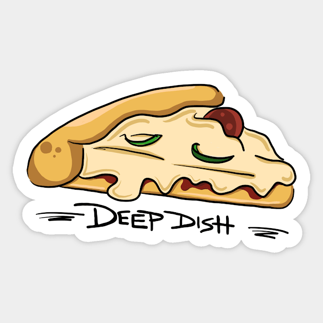 Deep Dish Sticker by Yeti Monster